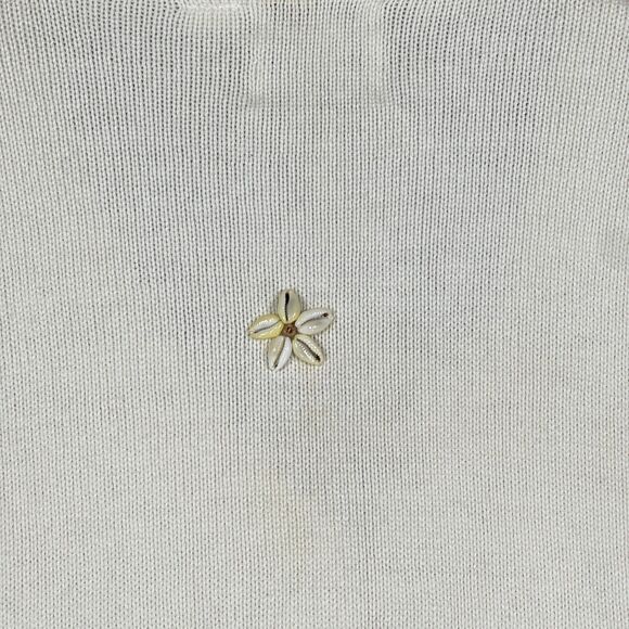 Storybook Knits Cardigan Sweater Women's 3X Beige Seashells Long Sleeve V-Neck - Picture 12 of 16